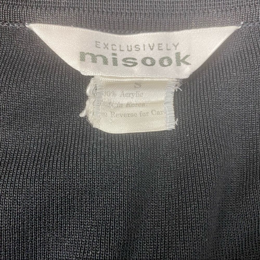 Misook Black Basic Open Long Sleeve Cardigan Sweater S - Picture 5 of 6
